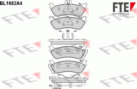 FTE BL1682A4 - Гальмівні колодки, дискові гальма avtolavka.club