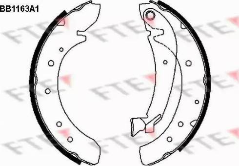 FTE BB1163A1 - Комплект гальм, барабанний механізм avtolavka.club