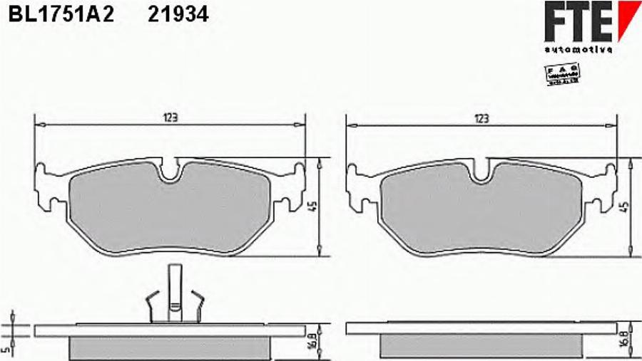 FTE BL1751A2 - Гальмівні колодки, дискові гальма avtolavka.club