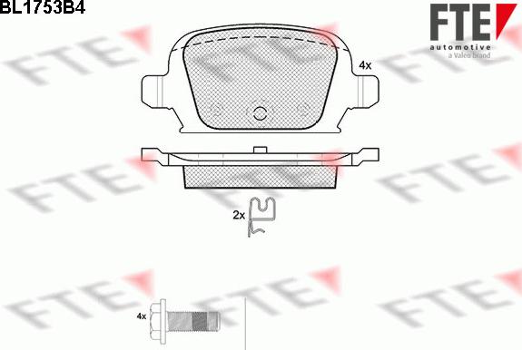 FTE BL1753B4 - Гальмівні колодки, дискові гальма avtolavka.club