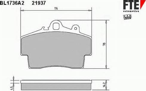 FTE BL1736A2 - Гальмівні колодки, дискові гальма avtolavka.club