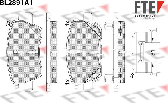 FTE BL2891A1 - Гальмівні колодки, дискові гальма avtolavka.club