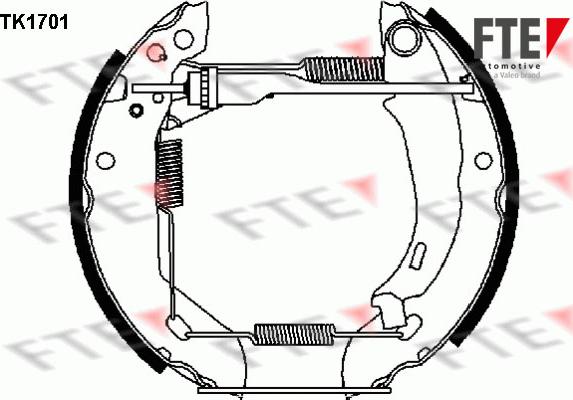 FTE TK1701 - Комплект гальм, барабанний механізм avtolavka.club