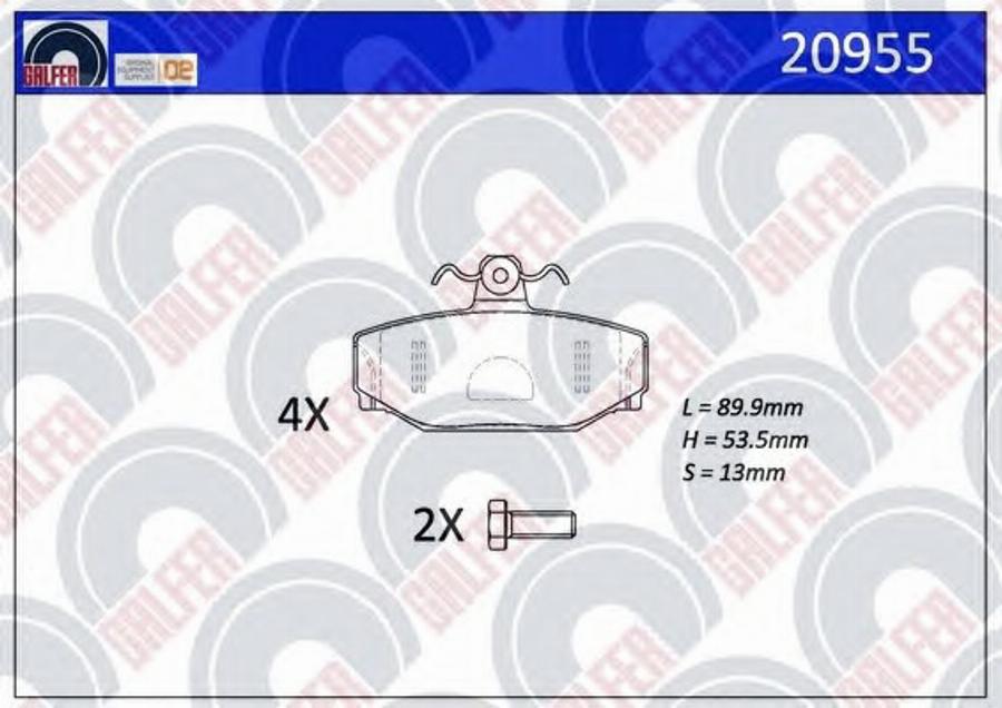 Galfer 20955 - Гальмівні колодки, дискові гальма avtolavka.club