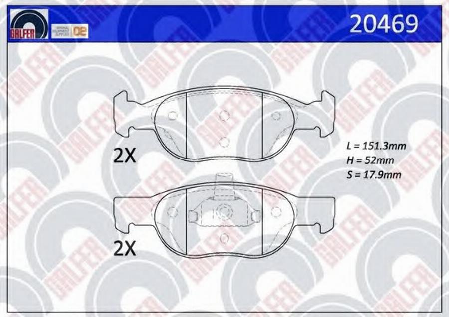 Galfer 20469 - Гальмівні колодки, дискові гальма avtolavka.club