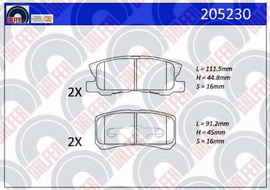 Galfer 205230 - Гальмівні колодки, дискові гальма avtolavka.club