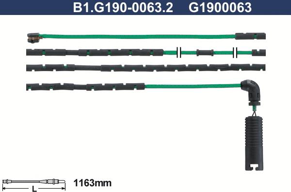 Galfer B1.G190-0063.2 - Сигналізатор, знос гальмівних колодок avtolavka.club