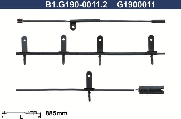 Galfer B1.G190-0011.2 - Сигналізатор, знос гальмівних колодок avtolavka.club