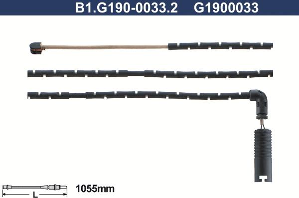 Galfer B1.G190-0033.2 - Сигналізатор, знос гальмівних колодок avtolavka.club