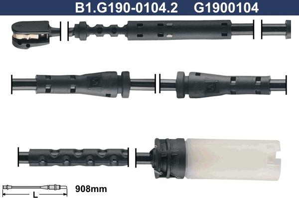 Galfer B1.G190-0104.2 - Сигналізатор, знос гальмівних колодок avtolavka.club