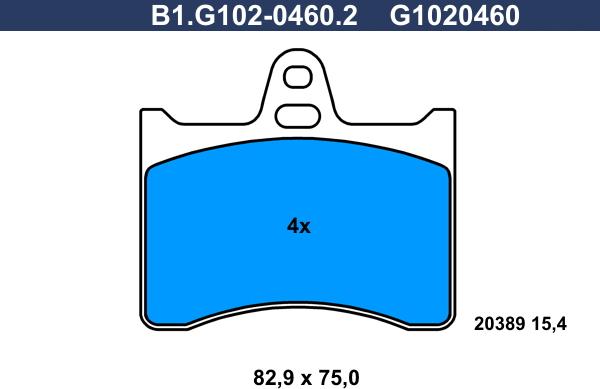 Galfer B1.G102-0460.2 - Гальмівні колодки, дискові гальма avtolavka.club