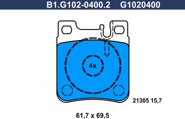 Galfer B1.G102-0400.2 - Гальмівні колодки, дискові гальма avtolavka.club