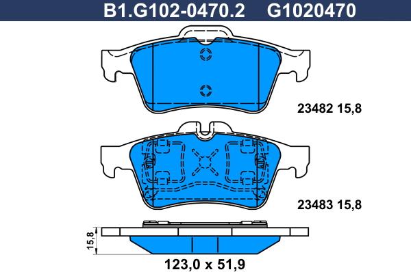 Galfer B1.G102-0470.2 - Гальмівні колодки, дискові гальма avtolavka.club