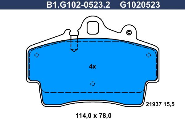 Galfer B1.G102-0523.2 - Гальмівні колодки, дискові гальма avtolavka.club