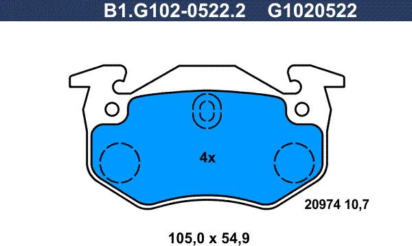 Galfer B1.G102-0522.2 - Гальмівні колодки, дискові гальма avtolavka.club