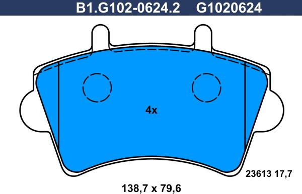 Galfer B1.G102-0624.2 - Гальмівні колодки, дискові гальма avtolavka.club