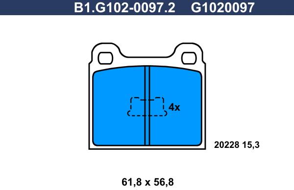 Galfer B1.G102-0097.2 - Гальмівні колодки, дискові гальма avtolavka.club