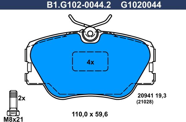 Galfer B1.G102-0044.2 - Гальмівні колодки, дискові гальма avtolavka.club