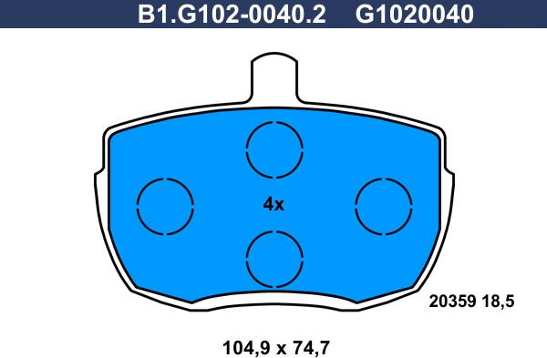 Galfer B1.G102-0040.2 - Гальмівні колодки, дискові гальма avtolavka.club
