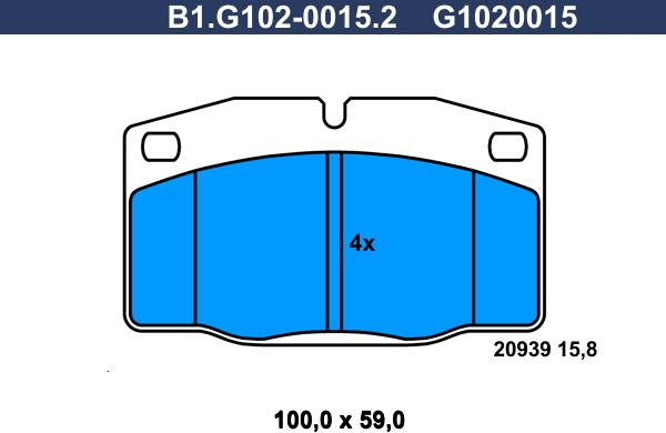 Galfer B1.G102-0015.2 - Гальмівні колодки, дискові гальма avtolavka.club