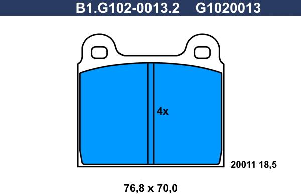 Galfer B1.G102-0013.2 - Гальмівні колодки, дискові гальма avtolavka.club