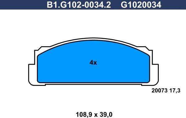 Galfer B1.G102-0034.2 - Гальмівні колодки, дискові гальма avtolavka.club