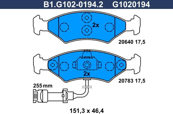 Galfer B1.G102-0194.2 - Гальмівні колодки, дискові гальма avtolavka.club