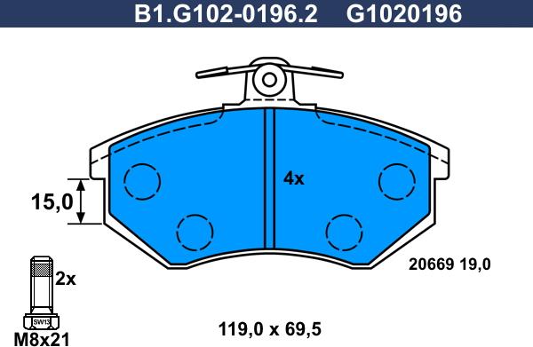 Galfer B1.G102-0196.2 - Гальмівні колодки, дискові гальма avtolavka.club