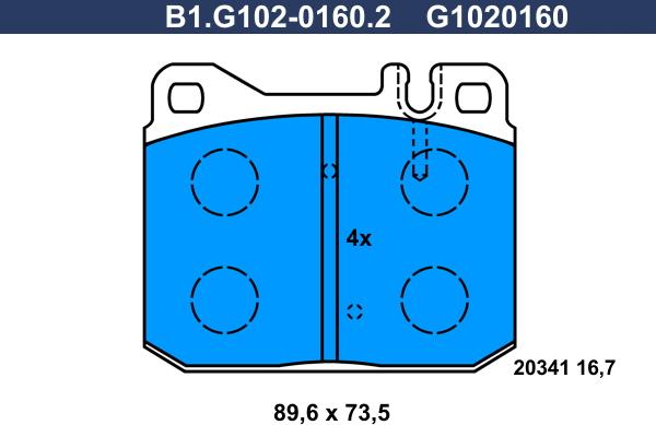 Galfer B1.G102-0160.2 - Гальмівні колодки, дискові гальма avtolavka.club