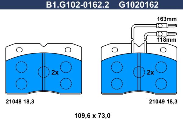 Galfer B1.G102-0162.2 - Гальмівні колодки, дискові гальма avtolavka.club