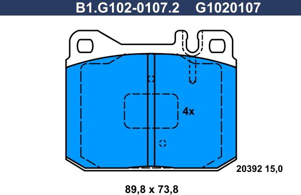 Galfer B1.G102-0107.2 - Гальмівні колодки, дискові гальма avtolavka.club