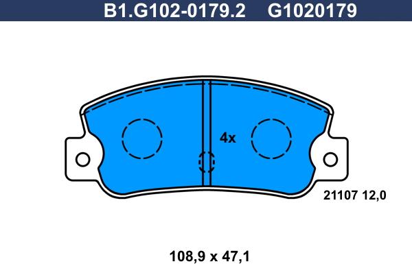 Galfer B1.G102-0179.2 - Гальмівні колодки, дискові гальма avtolavka.club