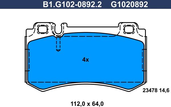 Galfer B1.G102-0892.2 - Гальмівні колодки, дискові гальма avtolavka.club