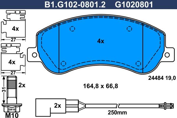 Galfer B1.G102-0801.2 - Гальмівні колодки, дискові гальма avtolavka.club