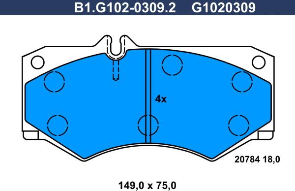 Galfer B1.G102-0309.2 - Гальмівні колодки, дискові гальма avtolavka.club