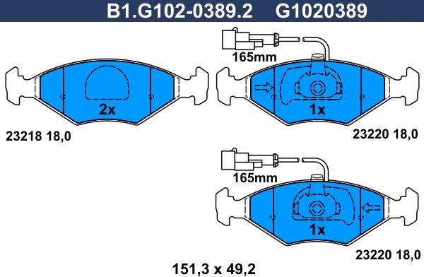 Galfer B1.G102-0389.2 - Гальмівні колодки, дискові гальма avtolavka.club