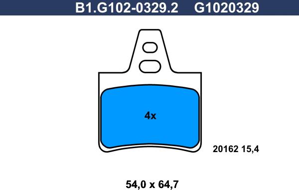 Galfer B1.G102-0329.2 - Гальмівні колодки, дискові гальма avtolavka.club