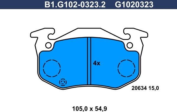 Galfer B1.G102-0323.2 - Гальмівні колодки, дискові гальма avtolavka.club