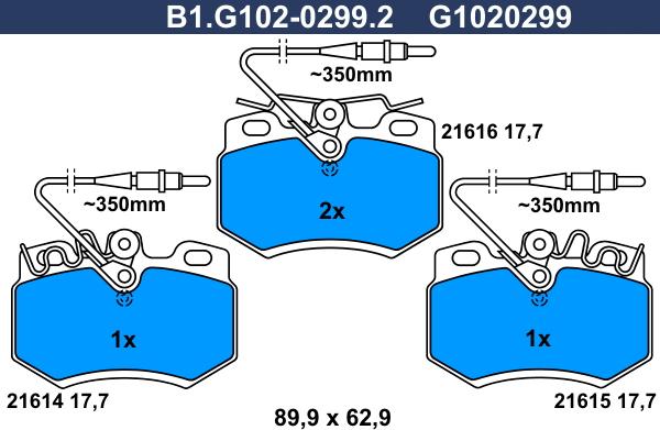 Galfer B1.G102-0299.2 - Гальмівні колодки, дискові гальма avtolavka.club