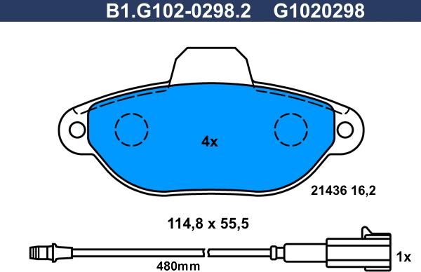 Galfer B1.G102-0298.2 - Гальмівні колодки, дискові гальма avtolavka.club
