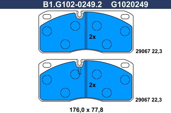 Galfer B1.G102-0249.2 - Гальмівні колодки, дискові гальма avtolavka.club