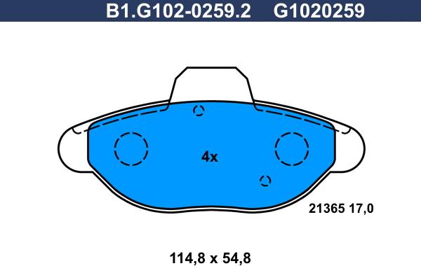 Galfer B1.G102-0259.2 - Гальмівні колодки, дискові гальма avtolavka.club