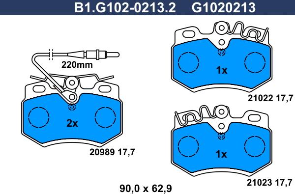 Galfer B1.G102-0213.2 - Гальмівні колодки, дискові гальма avtolavka.club