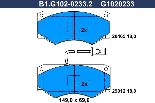 Galfer B1.G102-0233.2 - Гальмівні колодки, дискові гальма avtolavka.club