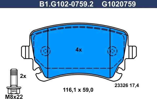 Galfer B1.G102-0759.2 - Гальмівні колодки, дискові гальма avtolavka.club