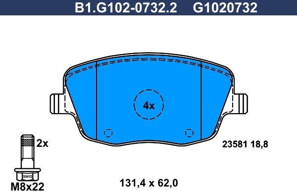 Galfer B1.G102-0732.2 - Гальмівні колодки, дискові гальма avtolavka.club