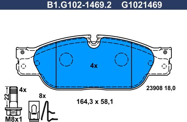 Galfer B1.G102-1469.2 - Гальмівні колодки, дискові гальма avtolavka.club