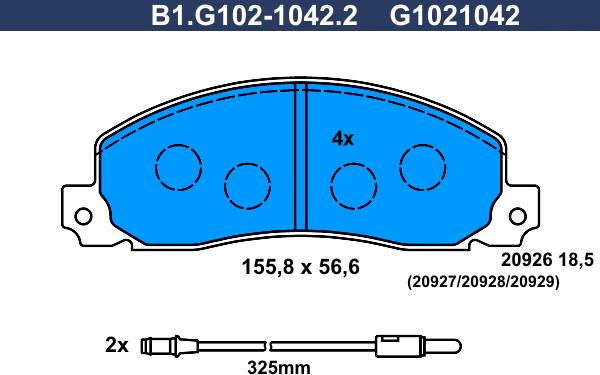 Galfer B1.G102-1042.2 - Гальмівні колодки, дискові гальма avtolavka.club