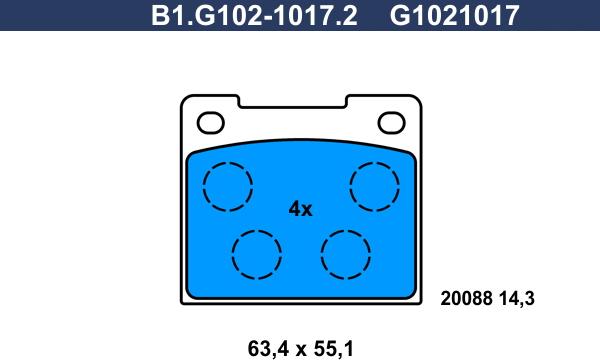 Galfer B1.G102-1017.2 - Гальмівні колодки, дискові гальма avtolavka.club