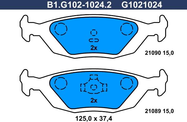 Galfer B1.G102-1024.2 - Гальмівні колодки, дискові гальма avtolavka.club